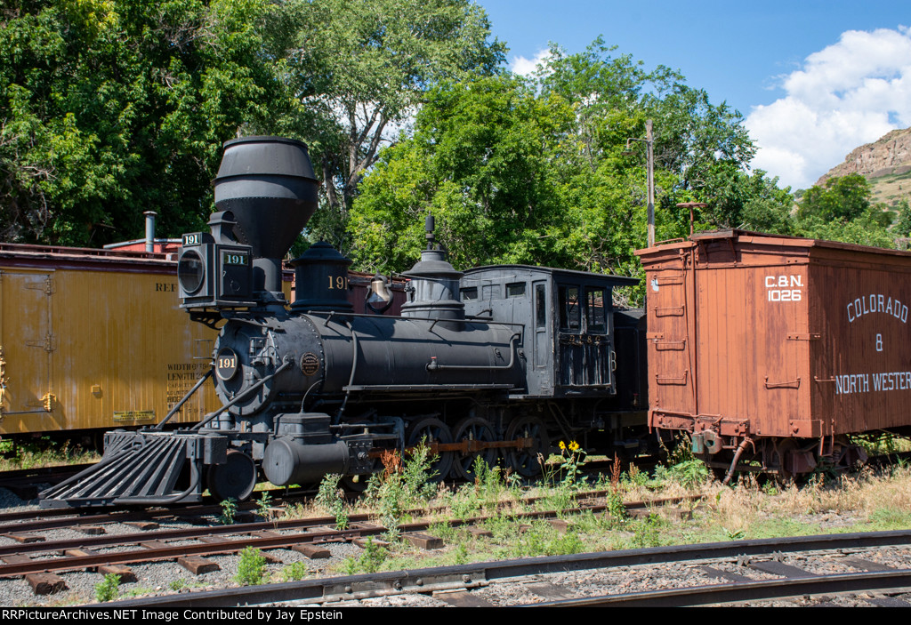 DLG 191 is on display at the Colorado Railroad Museum 